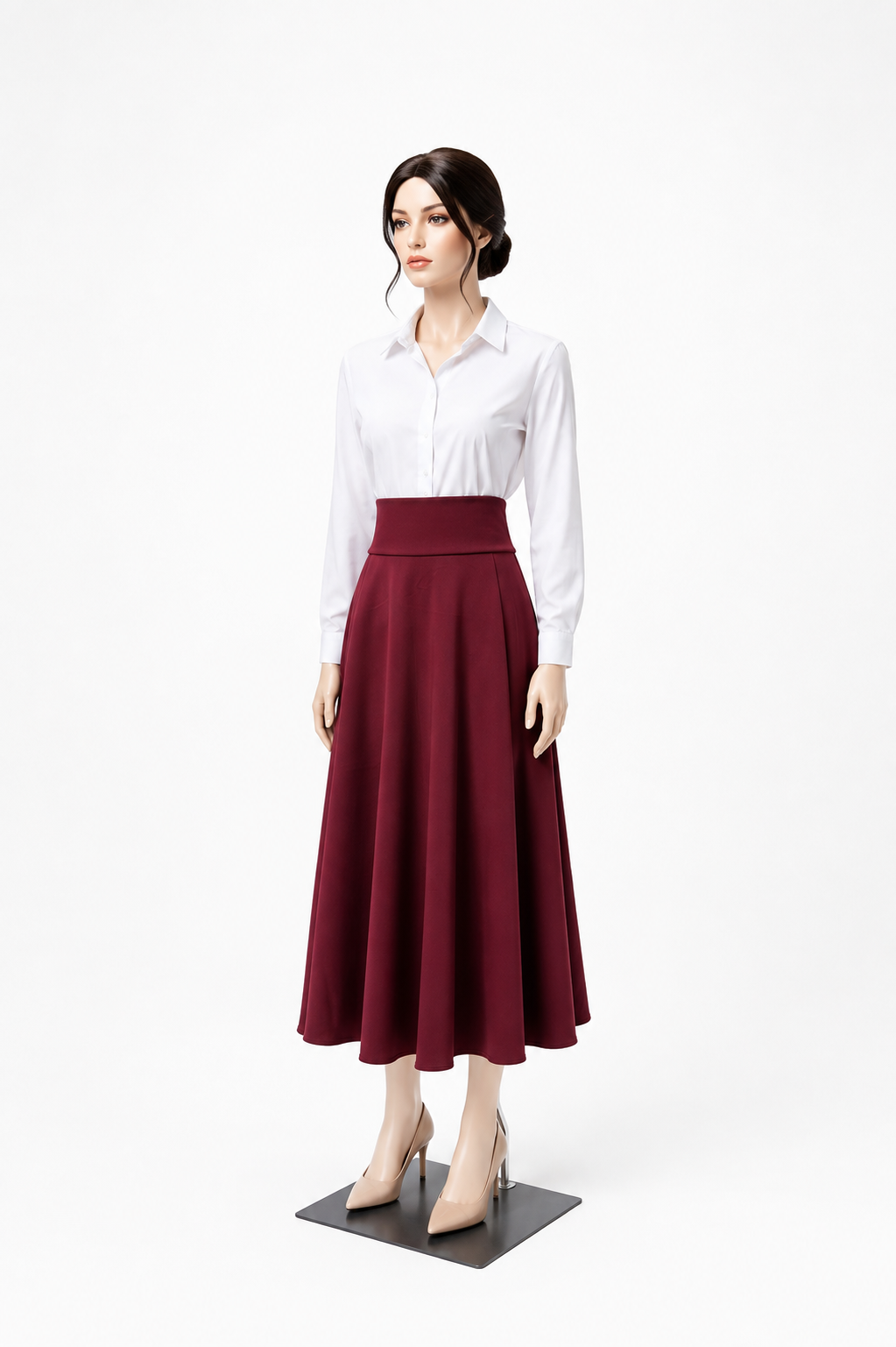 Falda Medio Ruedo de corte amplio y elegante, Modesta