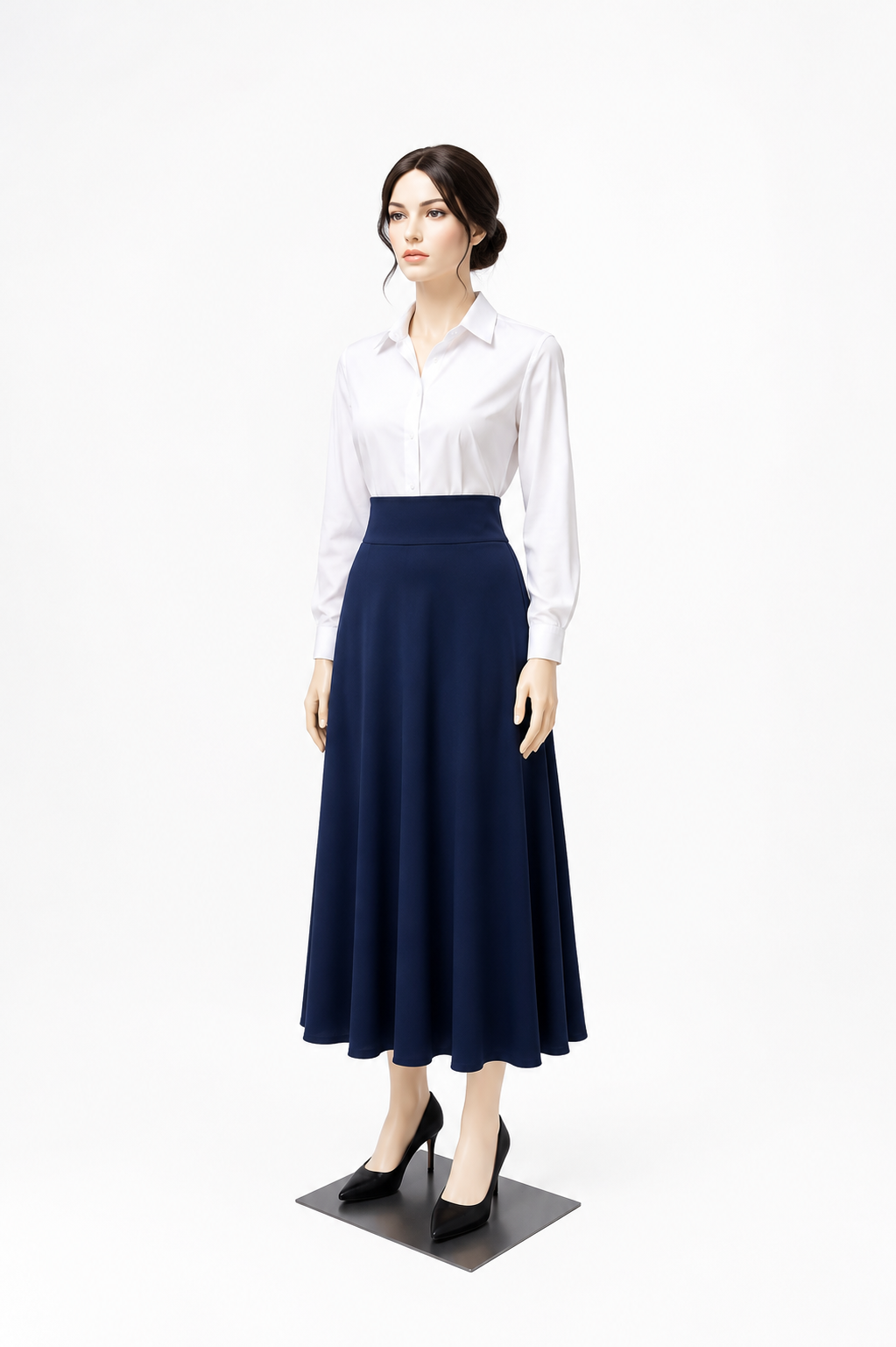 Falda Medio Ruedo de corte amplio y elegante, Modesta